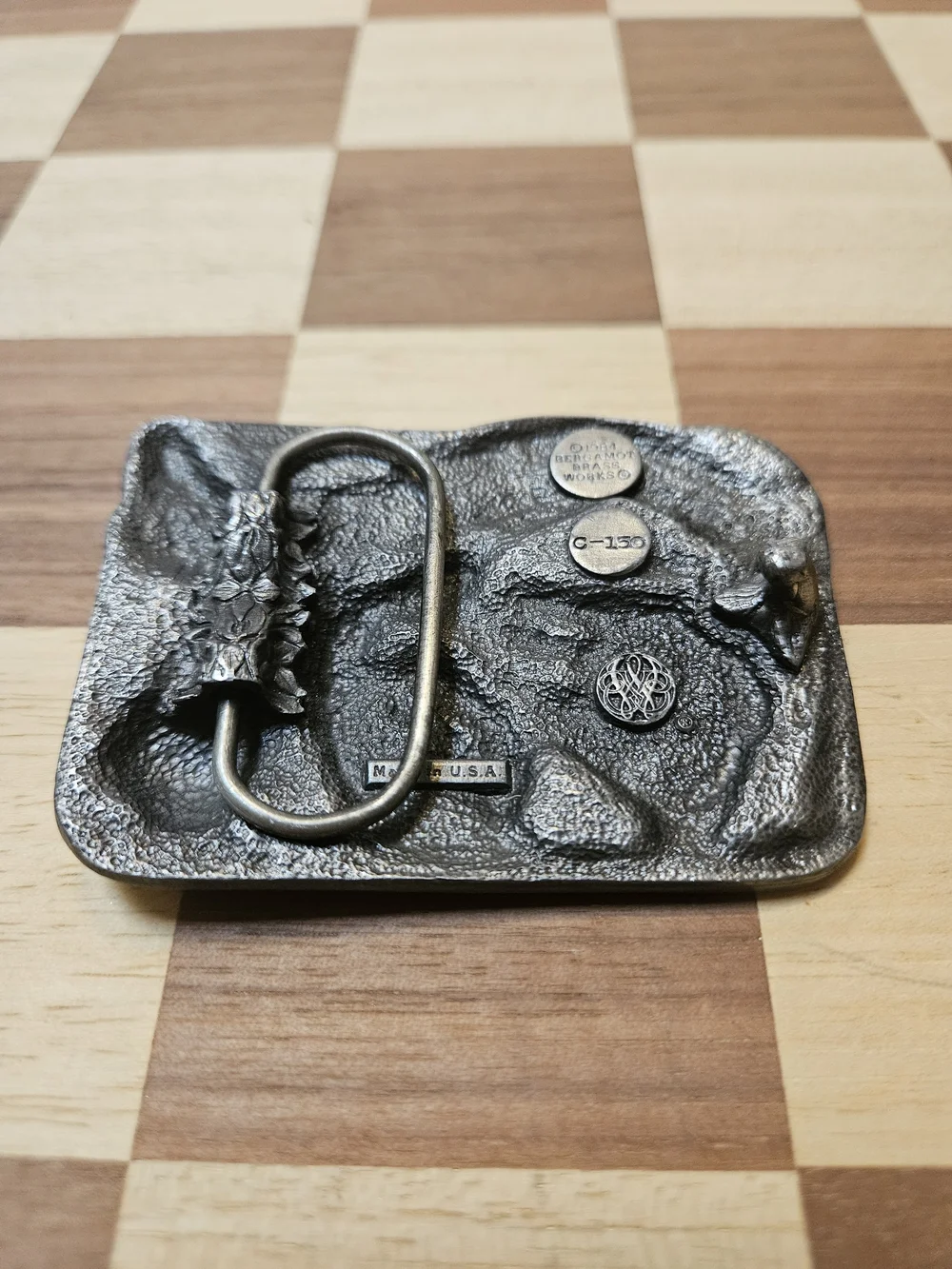 Vintage 80's Bluegrass Enamalized Belt Buckle